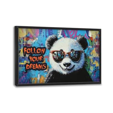 Imagem de Kylora Panda Wall Art Street Graffti Pictures Wall Decor Inspirational Canvas Prints Modern Artwork Painting Home Office Decorações Para Banheiro Quarto Jantar Sala de Estar 91.4 cm x 61.0 cm