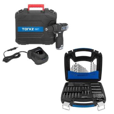 Imagem de Furadeira Parafusadeira de Impacto Torkz Profissional TRB0014 e Jogo d