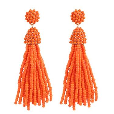 Imagem de NLCAC Brincos femininos de franja longa com franjas pendentes de 6 cores, Metal, Não sei