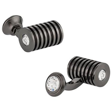 Imagem de Abotoaduras de cristal Swarovski Claras de bronze com caixa de apresentação Cuff-Daddy