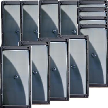 Imagem de Armadilhas de cola para ratos e ratos, pacote com 12, armadilhas grandes a granel, internas para casa, bandeja de plástico adesivo pré-perfumado dentro de casa, cobra, ratos, aranha para controle