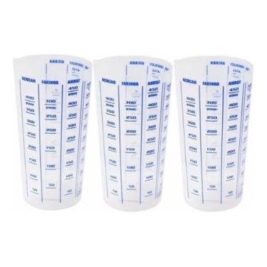Imagem de 3 X Copo Medidor Graduado 500 Ml 0,5 L - Injetemp