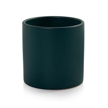 Imagem de Vaso Cachepot Porcelana Fosco Tamanho M Verde Escuro Cube Pozzani
