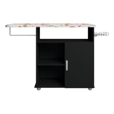 Imagem de Tabua de Passar Roupas com Organizador e Prateleira de Mesa Preta