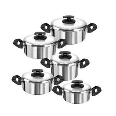 Imagem de Conjunto 5 Panelas Grandes Alumínio Grosso - Aluminio Imperial