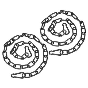 Imagem de PATIKIL Corrente de fitness de 9,5 cm x 101,2 cm, 2 peças, corrente de cadeira giratória para varanda, extensão, fitness, kit de ferragens, trava de corrente de elos de portão para saco de pancadas