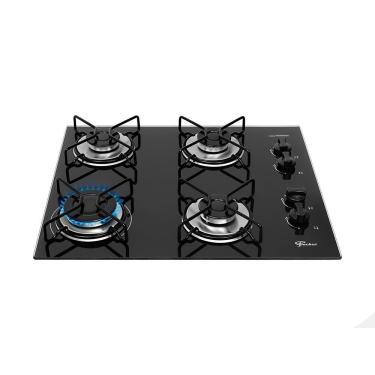 Imagem de Cooktop Gás 4 bocas Fischer Fit Line Trempe Esmaltada Aramado Preto - Bivolt