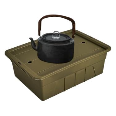 Imagem de Organizador Para Conjunto De Chá,Recipiente Para Conjunto De Chá Com Tampa | Caixa Antipoeira Multifuncional Economiza Espaço, Organiza Chaleira, Lanches, Frutas e Copos Em Casa