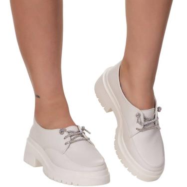 Imagem de Sapato Mocassim Oxford Feminino Moda Brilho Estilo Shoes
