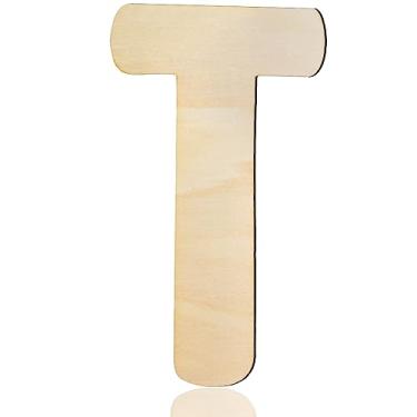 Imagem de She Love Letras De Madeira 8" Recortes T Alfabeto Inacabado Para Decoração Parede Artesanato Pintura Faça Você Mesmo Festa Aniversário Berçário Feriado Grandes Decorações Casa (T)