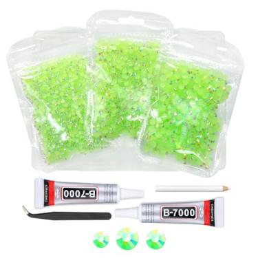 Imagem de qiipii Strass De Resina Peridot Ab Com Cola B7000 Para Joias Artesanato Deslumbrante 3 Mm 4 5 Pedras Gelatina Plana Verde Fresca Diamantes Cristais Gemas Unhas Rosto Olhos Maquiagem Copos Roupas