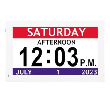 Imagem de Relógio de Tela Grande de 7 Polegadas Com Escurecimento Automático, 12 Alarmes Personalizados, Calendário, Data e Hora, Suporte a Vários Idiomas, Quadro de Fotos, Despertador