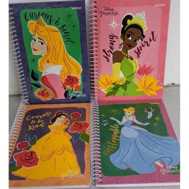 Imagem de Caderno Pequeno Capa Dura Princesas 80 Folhas Espiral 1/4 Modelos Diversos