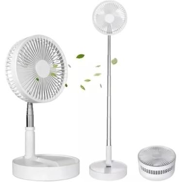 Imagem de Ventilador Sem Fio Recarregável 7200mAh – Dobrável, Silencioso, Ajustável, Portátil, Bivolt 110V/220V, Leve e Compacto
