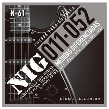 Imagem de Encordoamento Guitarra Níquel Nig N-61.011 + Palheta Brinde PRN61L - R