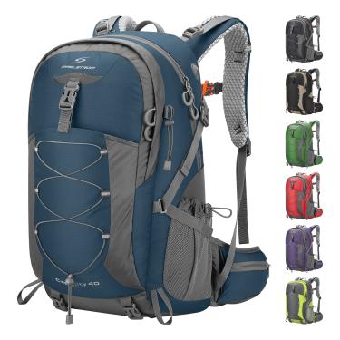 Imagem de Maelstrom Mochila de caminhada, mochila de acampamento, mochila de caminhada impermeável 40L com capa de chuva, mochila de viagem leve, azul