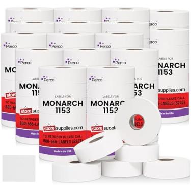 Imagem de Perco Etiquetas para pistola de preços de três linhas Monarch 1153, branco 16 mangas - 96.000 etiquetas de marcação de preço