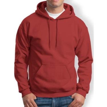 Imagem de Moletom Branco Blusa Liso Flanelado Grosso - Core Base, Vermelho