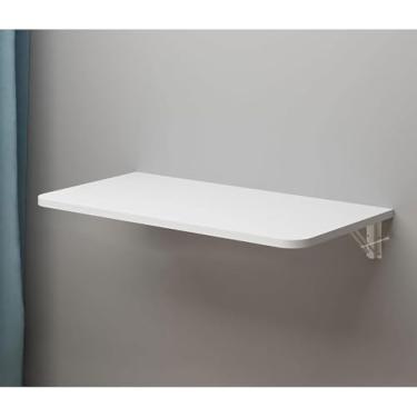 Imagem de Mesa Dobrável De Parede, Mesa Space Savig Hagig, Mesa Para Computador Portátil, Mesa De Parede Para Pequenos Espaços Savig Quarto, Escritório Em Casa, Balcoy, White, 80 * 40CM
