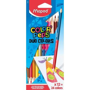 Imagem de Lápis De Cor ColorPeps Duo 12 Lápis e 24 Cores  Maped