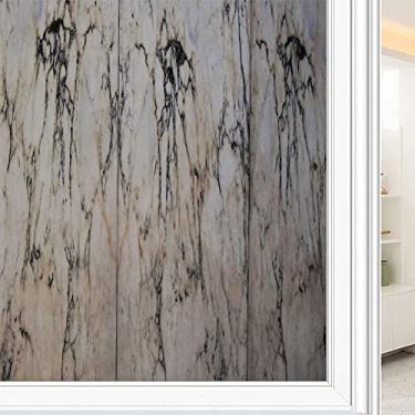 Imagem de Película de janela de privacidade de mármore, textura de estilo mármore, filme de vidro para sala de estar e escritório em casa, L90 x C 190 cm