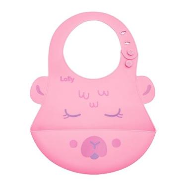 Imagem de Lolly Babador De Silicone Pega Migalhas Rosa