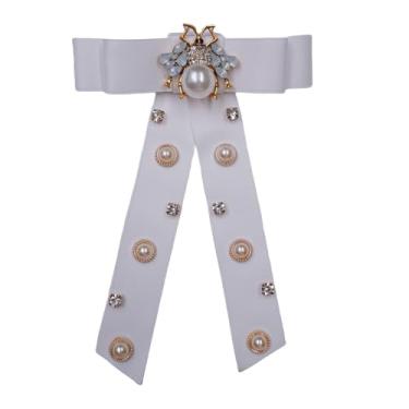 Imagem de Topz Broche feminino pérola strass abelha broche cristal floral metal flor corpete lapela broche vintage nupcial casamento blazer vestido acessório, Medium, Diamante de strass de cristal Tecido