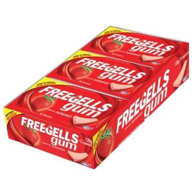 Imagem de Chiclete Freegells Gum Morango C15un - Riclan