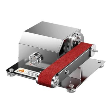 Imagem de IEUDNS Mini lixadeira de cinta, retificação elétrica de, serviço pesado, afiador de facas de retificação de 180 graus, máquina de lixar para metal e