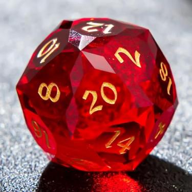 Imagem de Multifaceted red Glass Crystal DND Dice Set 7 PCS Gemstone Suitable for Dungeons and Dragons RPG Games