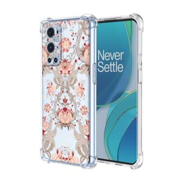 Imagem de JDYGWK Capa para Oneplus 9 Pro 1+ 9 Pro, estampa de flores transparentes, silicone TPU macio, fina, à prova de choque, capa protetora antiarranhões para Oneplus 9 Pro, rosa branco floral