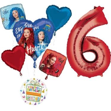 Imagem de Anagram Suprimentos Para Festa De 6º Aniversário The Descendants Rise Of Red, Decoração Buquê Balões - 6