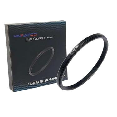 Imagem de Adaptador de anel de metal para cima/para baixo compatível com câmeras mirrorless DSLR Lens, conversor de rosca de filtro UV CPL ND, preto (77-72)