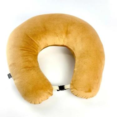 Imagem de Almofada de Pescoço Para Viagem Portátil Confortável Premium (Bege)
