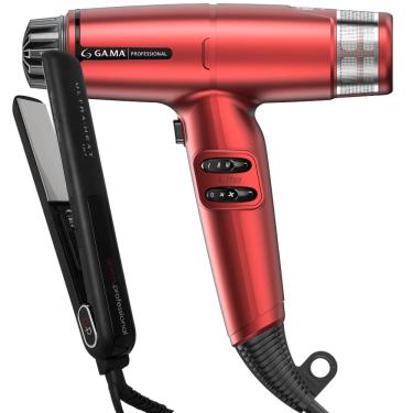 Imagem de Kit Secador iQ Lite Max Red e Prancha Silk Chrome