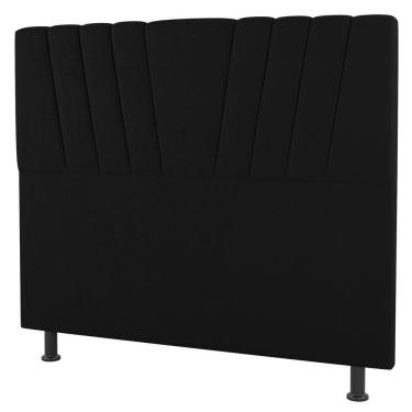 Imagem de Cabeceira Cama Box Solteiro Dublin 90cm Suede Preto - Abmaza
