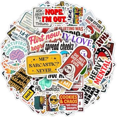 Imagem de Pacote com 200 adesivos de meme sujos, engraçados, ofensivos, à prova d'água, decalques de vinil para carro, laptop, garrafa de água, parede, caderno, humor sarcástico, citações, adesivo, presente