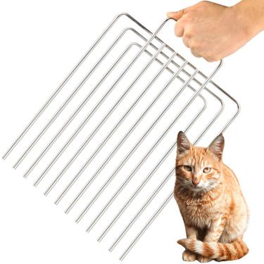 Imagem de PrudoPex Divisor de armadilha para armadilhas de 30 cm de largura e menores e gaiolas para gatos selvagens, divisor de garfo de animais pequenos de aço inoxidável