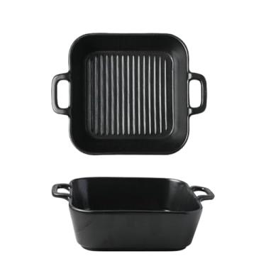 Imagem de Prato de cerâmica japonês criativo para assar arroz assado no micro-ondas com prato de queijo