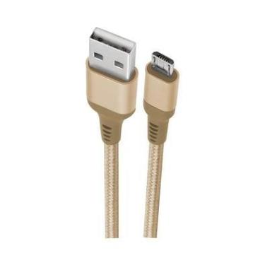 Imagem de Cabo Micro USB Geonav, Nylon Trançado, 1mt, Dourado, Esmigo
