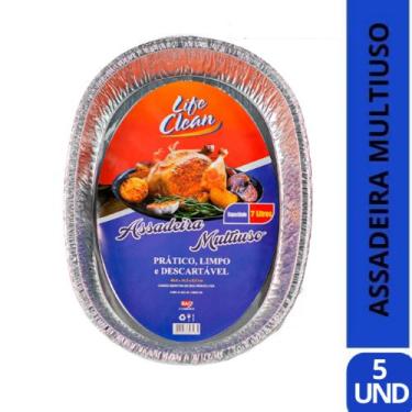 Imagem de Assadeira Alumínio Descartável 7,5L OVAL Cx 5 Unidades Life Clean // E