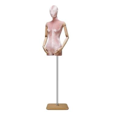 Imagem de Mannequin Manequins femininos de varejo, torso, braço giratório 360 ° e base removível, adequado para roupas íntimas, tops, vestidos de noiva(Pink)