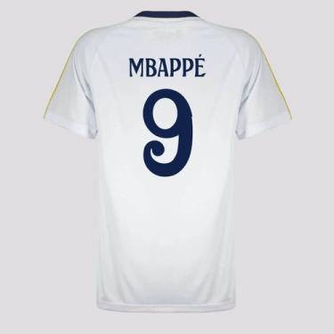 Imagem de Camisa Real Madrid Mbappe 9 Juvenil Branca - Balboa, 16 ANOS