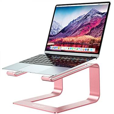 Imagem de Urmust Suporte de laptop para mesa – Suporte de alumínio para computador MacBook Air Pro, Dell, HP, Lenovo, Samsung, Alienware Laptops 11-15,6 polegadas (ouro rosa)