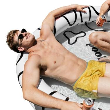 Imagem de Pool Buoy Round Inflatable Pool with Storage Bag - Premium Outdoor Swimming Pool for Kids, Toddlers, Infants and Adults - Garden and Backyard Pools for Family Summer Pool Party (Wavy Bjorne).