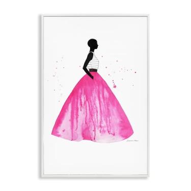 Imagem de Stupell Industries Saia de baile rosa branca emoldurada giclée com design artístico de Simone Elum, 61 x 40 cm