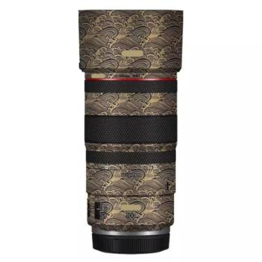 Imagem de 100 2.8 Lente Cap Skin Anti-Scratch Adesivo de Câmera para Canon RF 100 mm F2.8 Película Protetora Macro Decalque (Ouro Onda)