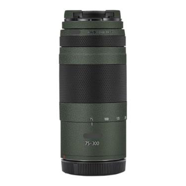 Imagem de Adesivo para lente de câmera 75-300 4-5.6 Película protetora protetora para Canon RF 75-300mm F4-5.6 (couro verde)