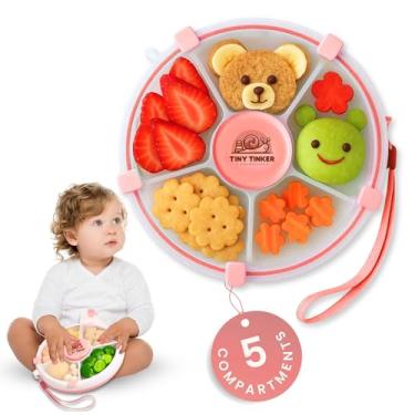 Imagem de Snack Spinner para crianças pequenas com tampa, durável, portátil, à prova de vazamento – fácil de abrir, livre de BPA, lavável na lava-louças – perfeita para viagens, creches, lancheiras e lanches em