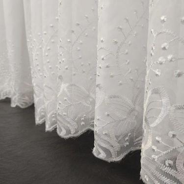 Imagem de Cortina Alto Padrão Voil Bordado Com Forro P/ Varão 5,00x2,60 - Salvat